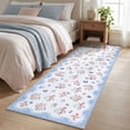 thumbnail image 2 of Nanan 2'x6' Floral Runner Rug Kitchen Hallway Non Slip Bedroom Runner Rug Soft Low Pile Foldable Mat for Laundry Room, Blue, 2 of 8