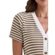 thumbnail image 5 of INSPIRE CHIC Vestido Midi de Punto Rayado de Manga Corta con Escote en V para Mujeres, L Café, 5 of 6