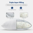 thumbnail image 6 of 18x18 Pillow Inserts,Set of 2 Down Feather Throw Pillows for Couch Sofa Bed, Decorative Fluffy Throw Pillow Inserts Cotton Fabric,White, 6 of 8