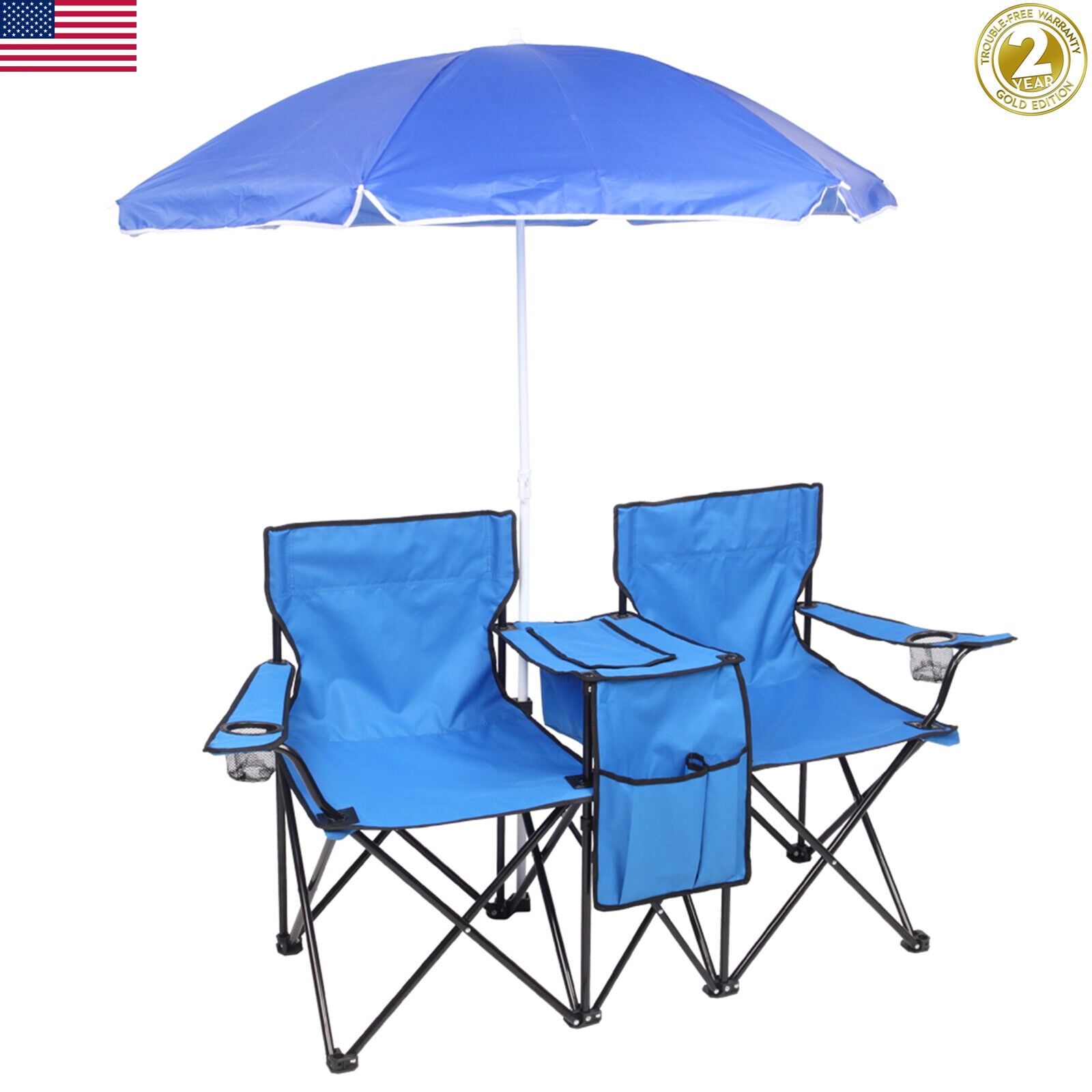 Clearance SALE! Double Folding Chairs, Portable Outdoor 2Seat Folding