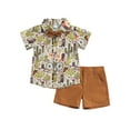 thumbnail image 1 of Fortune Tenues d'Été pour Garçons, Chemise à Manches Courtes avec Imprimé Cactus et Ensemble de Shorts, 1 of 8