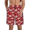 thumbnail image 1 of Wukai Ho-Ho-Ho Print Beach Trunks with Compression Liner Swimsuit Quick Dry Beach Sports Shorts with Pocket-3X-Large, 1 of 6