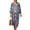 Bohemian Porcelain Print Blue, variant on Womens Boho Chic Midi Dress 3/4 Sleeve Loose Fit Office Work Dress Modest V-Neck Wrap Comfortable Cover Up Sundress 2026 Spring Summer, Size 3XL, Bohemian Porcelain Print Beige
