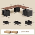 thumbnail image 2 of 76.8" Farmhouse L Shaped Electric Standing Desk with 6 Drawers and File Cabinet, Height Adjustable Computer Desk, Home Office Desk, 2 of 8