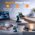 thumbnail image 4 of Geyo Magnetic Wireless Charger for Samsung, 3 in 1 Wireless Charger Station for Galaxy S26 Ultra/S25, Watch 8/7/6, Buds, Black (Adapter Not Included), 4 of 6