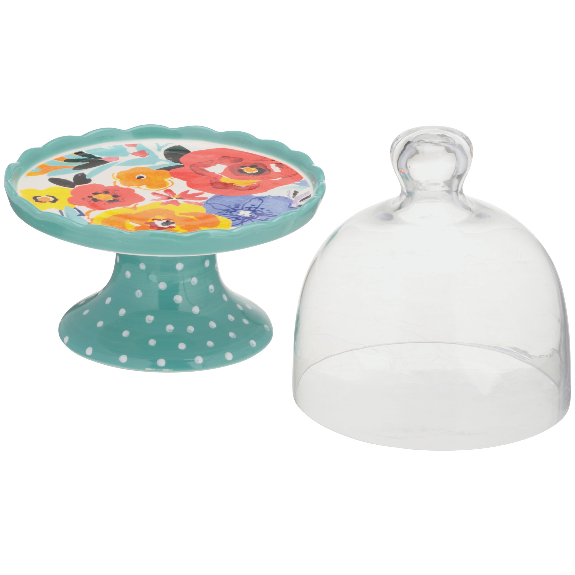 The Pioneer Woman 9.5 in x 10.2 in Ceramic/Glass Dinner Party/Birthday  Cupcake Stand, Ceramic