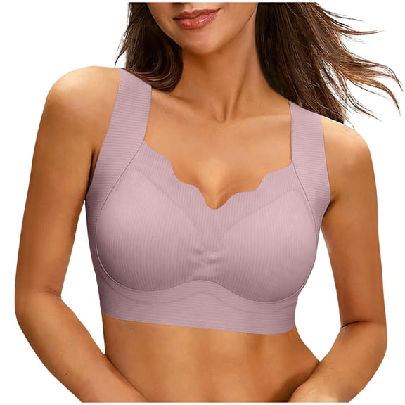 Kukoosong Bralette Bras for Women Fashion Women's Solid Color Seamless Lifting Soft Support Bra Everyday Bras, Sizes M