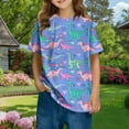 thumbnail image 2 of AUNVITO Boys & Girls Dinosaur Print Casual Cotton T-Shirt Cute Graphic Short Sleeve Top, 2 of 6