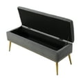 thumbnail image 5 of ARTFUL Modern Velvet Storage Ottoman Bench with Gold Base & Nailhead Trim, Grey, 5 of 5