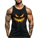 thumbnail image 2 of Camiseta sin mangas de cuello redondo para hombre, con estampado de Halloween, cuello redondo, estilo informal, deportiva, para hombre, 2 of 5
