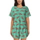 thumbnail image 1 of Balery Cartoon Lobsters 4 Conjunto de Pijama para Mujer con Estampado, Dos Piezas de Manga Corta y Shorts, Ropa de Dormir Suave con Cuello Redondo y Bolsillos-X-Large, 1 of 6