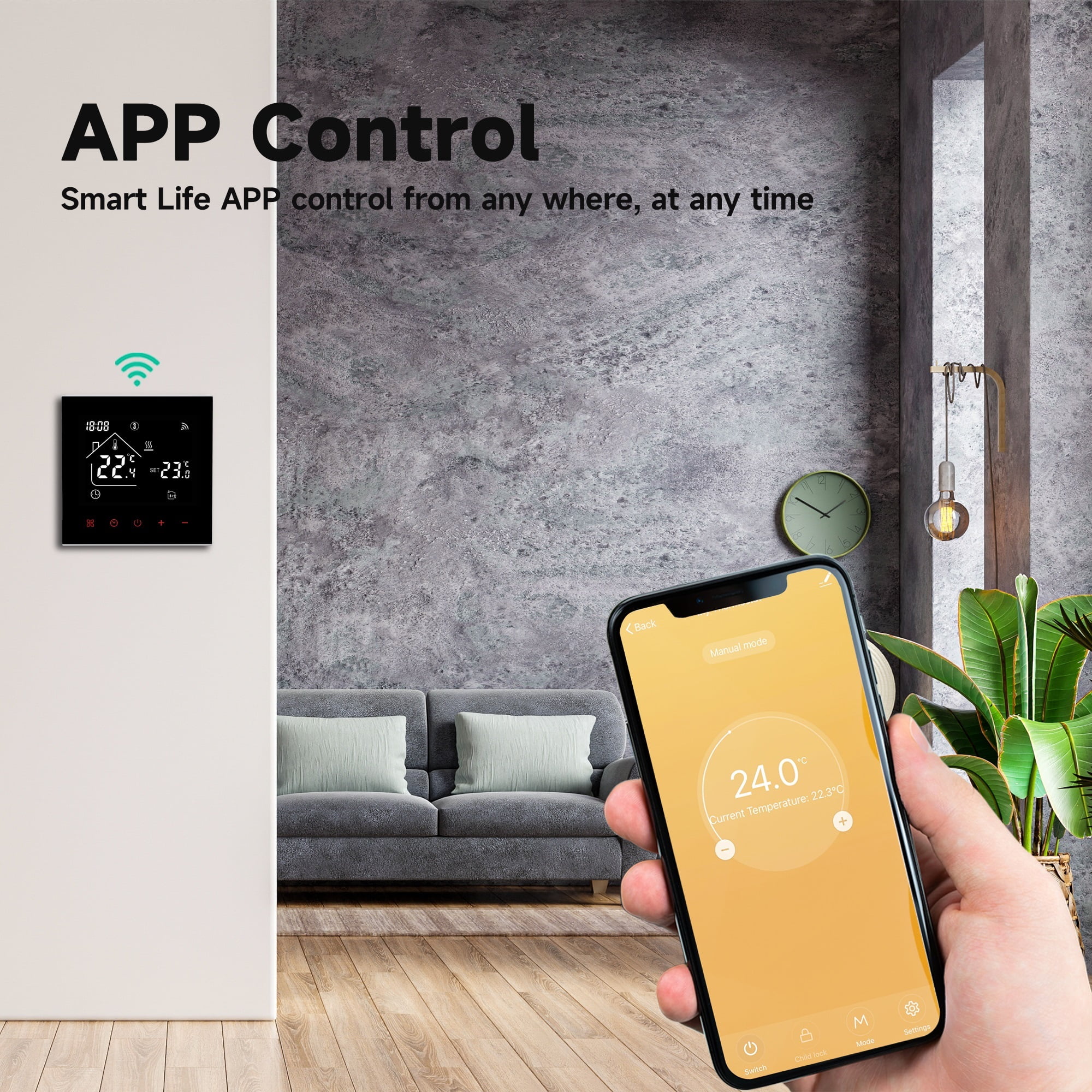 Tuya Smart Thermostat, LCD Display Touch Screen For Electric Floor Heating Water/Gas Boiler Temperature Remote Controller ,Easy Installation