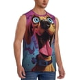 thumbnail image 2 of Uemuo Cartoon Big-Eyed Dog Pattern Men's Sleeveless T-Shirt,Muscle Athletic Tank Top, Moisture-wicking Quick-dry Breathable Classic Tee Top for Gym Run Outdoor Sports-, 2 of 8