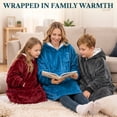 thumbnail image 7 of PAVILIA Fleece Sherpa Wearable Blanket Sweatshirt Hoodie for Kids Dark Gray, 7 of 7