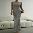 thumbnail image 2 of Femmes Tricot Longue Robe Sans Manches Débardeur Robe de Cocktail Robe, 2 of 9