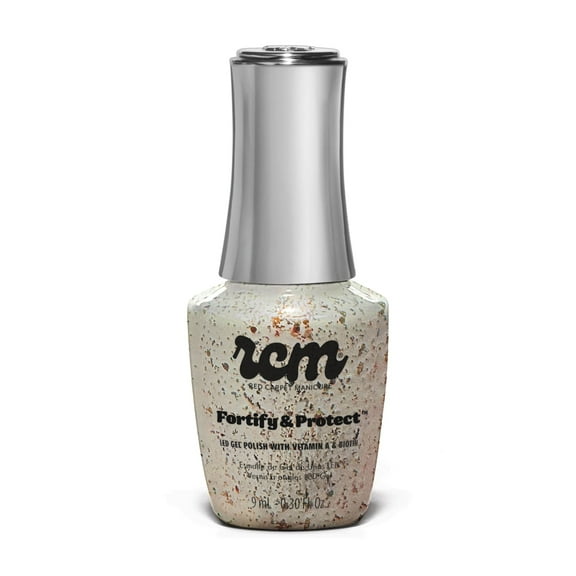 Red Carpet Manicure Fortify & Protect Gold Glitter Gel Polish for Strong, Healthy Nails - Infused with Vitamin A & Biotin - (Toasting To Me) Led Nail Gel Color, 0.3 Fl Oz