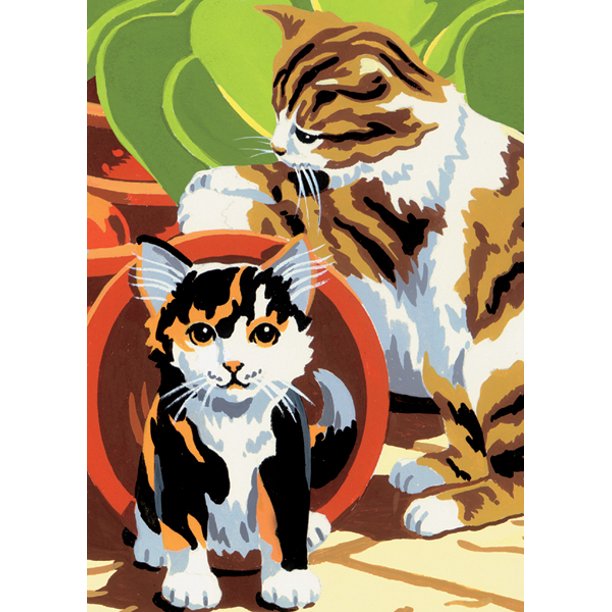 Mini Paint By Number Kit 5"X7"Kittens Junior