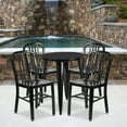 thumbnail image 2 of Flash Furniture Thomas Commercial Grade 24" Round Black Metal Indoor-Outdoor Table Set with 4 Vertical Slat Back Chairs, 2 of 5