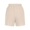 thumbnail image 4 of gbyLJF Sports Shorts for Women Casual High Waisted Drawstring Fashion 2024 Summer Beach Hot Shorts Loose Comfy Beige XXL, 4 of 6