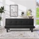 thumbnail image 2 of Futon Sofa Bed , 63.8'' Black Faux Suede Convertible Sofa Couch for Living Rooms, Apartments, And Offices,Living Room Sofas My Lux Decor Round, 2 of 6