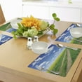 thumbnail image 4 of Ambesonne Rustic Home Place Mats Set of 4, Flower Field, Standard Size, Green Blue White, 4 of 6
