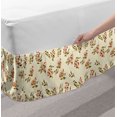 thumbnail image 2 of Autumn Bed Skirt, Nature Leaves Eucalyptus Branches Earth Tones Floral Foliage Forest, Elastic Bedskirt Dust Ruffle Wrap Around for Bedding Decor, 4 Sizes, Dark Salmon and Pale Green, by Ambesonne, 2 of 2