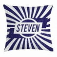 thumbnail image 1 of Steven Throw Pillow Cushion Cover, Common English First Name for Boys in Blue and White Retro Composition, Decorative Square Accent Pillow Case, 24 X 24 Inches, Navy Blue and White, by Ambesonne, 1 of 2