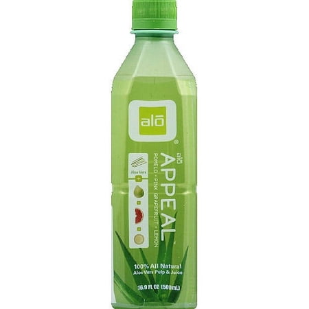 Alo Appeal Pomelo, Lemon & Pink Grapefruit Aloe Vera Drink, 16.9 fl oz, (Pack of 12)
