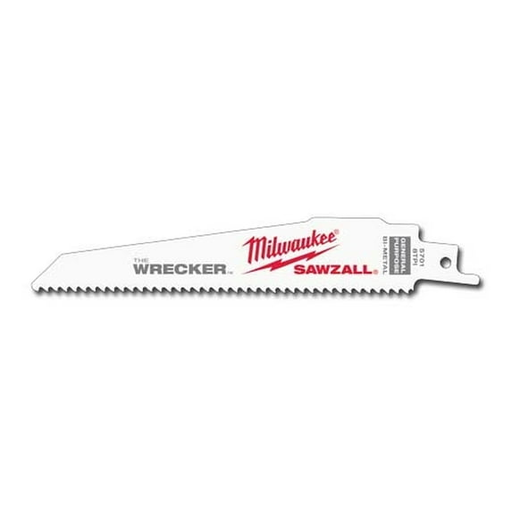 1 Set, Milwaukee 48-01-2701 6 In. 8 Tpi The Wrecker Sawzall Blade 25 Pk
