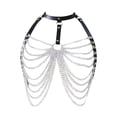 thumbnail image 1 of Accesorios de cadena de cuerpo de metal cinturón de arnés gótico mujeres niñas Punk moda cadena de pecho en capas nocturno juego Yinane cadena de pecho, 1 of 7