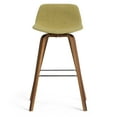 thumbnail image 5 of Simpli Home Randolph Mid Century Modern 28 inch Bentwood Counter/ Bar Height Stool (Set of 2) in Acid Green Linen Look Fabric, 5 of 8