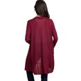 thumbnail image 4 of Women Ruffle Open Front Solid Color Long Sleeve Cardigan Top, 4 of 7