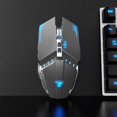 thumbnail image 3 of T12 Rechargeable Wireless Gaming Mouse, 2.4G Optical Silent Wireless Computer Mouse with Interchangeable LED Light Compatible with PC Laptop, 7 Button, 3 of 4