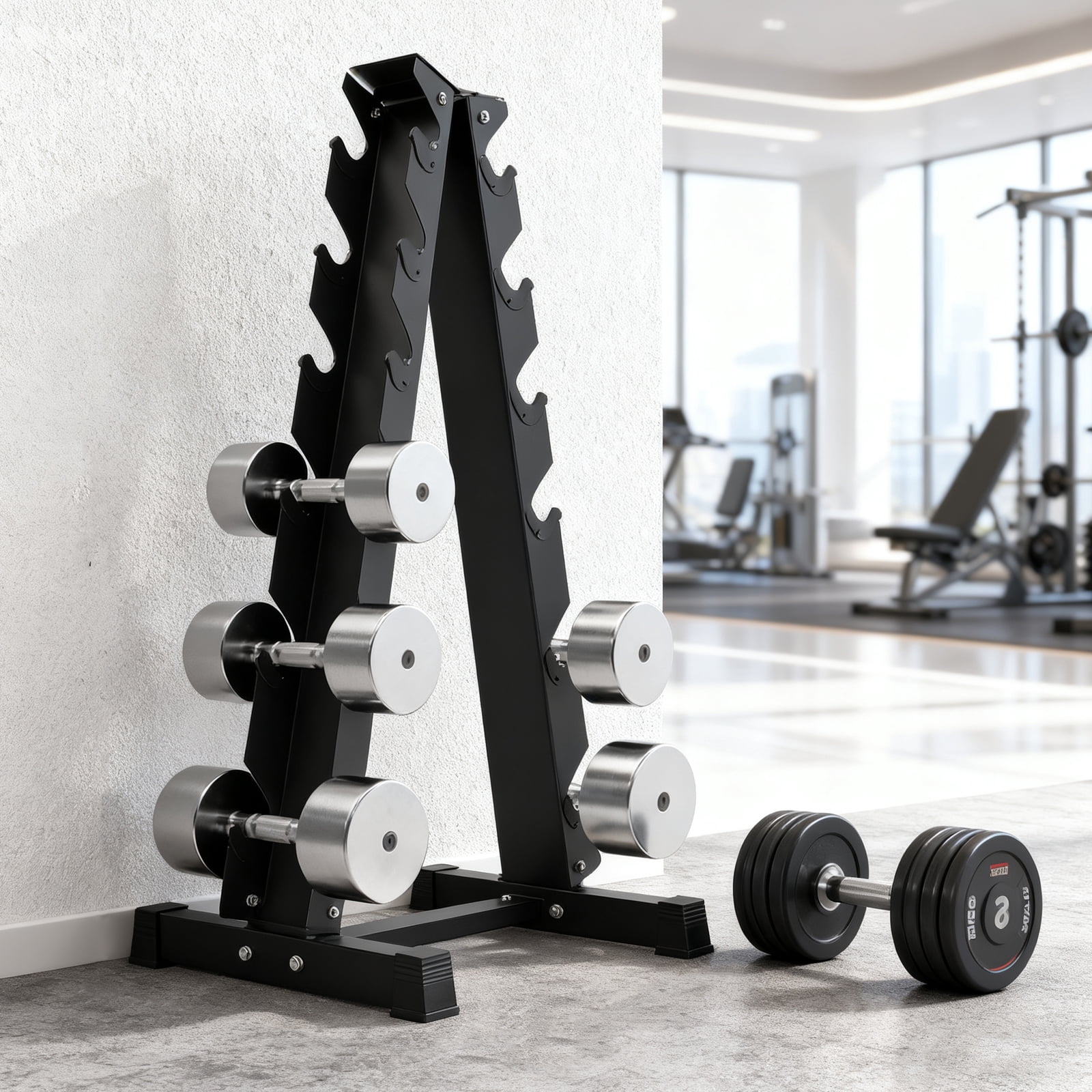 Miumaeov 6-Tier Dumbbell Weight Rack,A-Frame Design,Home Gym Storage Racks,Strength Training Dumbbell Rack Stand Only,40" H,660 lbs Capacity