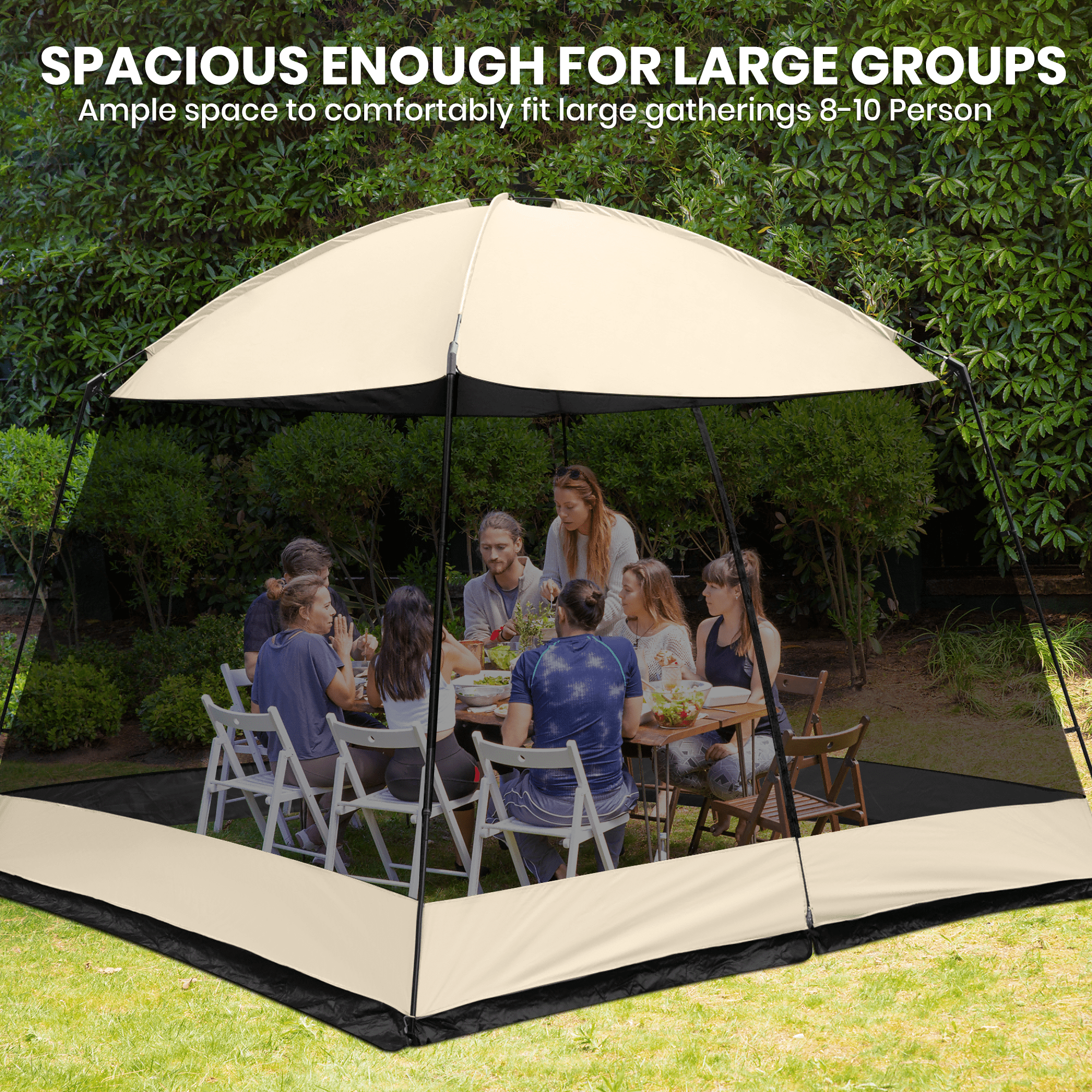 Screen House Room, GVDV 11x11 Ft Mesh Net Screen Tent Canopy, Easy Setup & Waterproof & Sunshade, Suitable for Camping Trip, Beach, Picnic