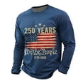 thumbnail image 3 of 250Th Anniversary Sporty Long Sleeve T Shirt Athletic Fit Crew Neck 250Th Mens Graphic Tees Blue XXL, 3 of 5