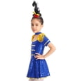 thumbnail image 2 of inhzoy Kids Girls Sequins Majorette Drum Major Costume Tassel Circus Uniform Leotard Dress Royal Blue-A 14, 2 of 9