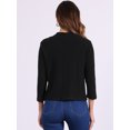 thumbnail image 4 of DARING DIVA Open Front and 3/4 Sleeves Cropped Elegant Sweater XS Black, 4 of 6
