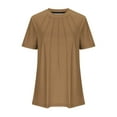 thumbnail image 4 of Loopsun Plus Size Womens Tops, T Shirts for Women, Women's Round Neck Fashionable Casual Short Sleeve Summer Top Brown L, 4 of 4