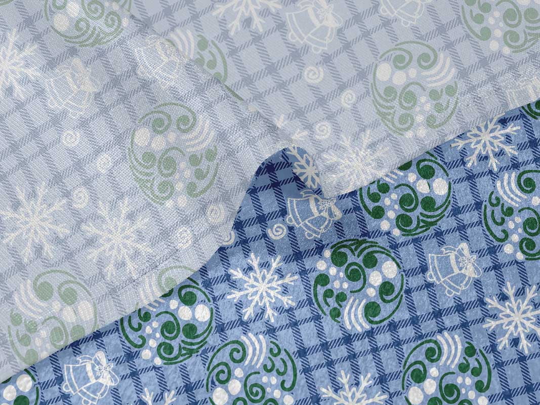 oneOone Velvet Medium Blue Fabric Christmas Craft Projects Decor Fabric Printed By The Yard 58 Inch Wide