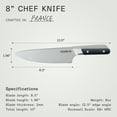 thumbnail image 4 of Made In Cookware - 8" Chef Knife - Crafted in France - Full Tang With Truffle Black Handle, 4 of 7