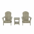 thumbnail image 3 of WestinTrends Tuscany 3PC HIPS Outdoor Adirondack Seashell Chair Set With Side Table, Weathered Gray, 3 of 5