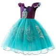 thumbnail image 2 of Girls Mermaid Dress Ariel Costume Outfit Playwear Birthday Party Cosplay Kids Summer Dress, 2 of 7