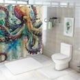 thumbnail image 7 of Chilfamy Octopus Watercolor Painting Printed Shower Curtain 100% Polyester Washable Chic Modern Bathroom Decor with Hooks 60x72, 7 of 7
