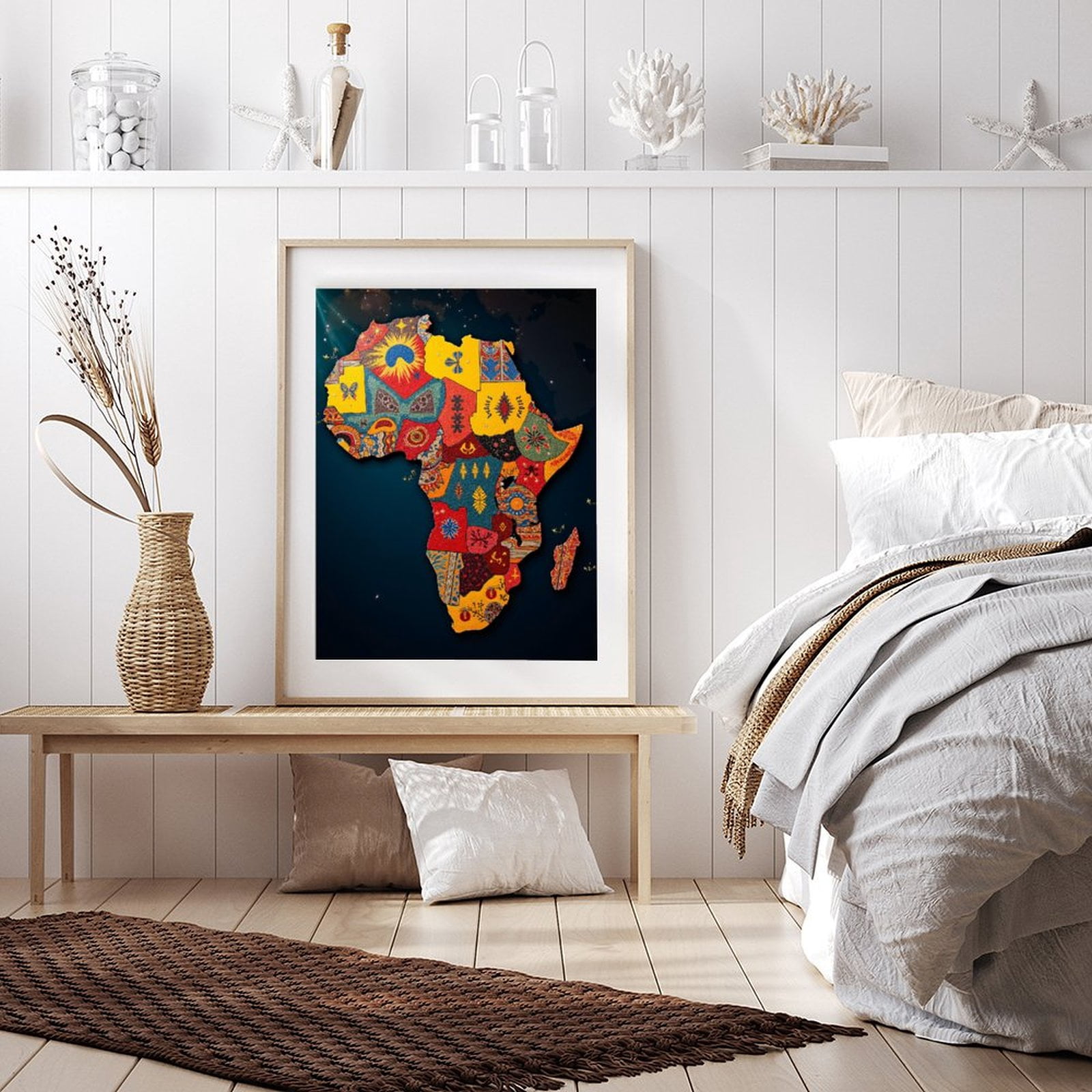 Diamond Art Kits for Adults - 5d Africa Map Colorful Patterns Art Diamond Painting for Adults, Diamond Art for Adults Beginners, Diamond Painting Kits for Adults for Home Wall Decor