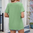 thumbnail image 4 of qucoqpe Womens Summer V Neck Short Sleeve T-Shirts Fashion Casual Loose Tops Comfy Solid Color Tees Blouse, 4 of 6