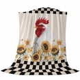 thumbnail image 6 of Sunflowers Rooster Blanket Soft Cozy Warm Throw Blanket for Couch, Plush Fuzzy Flannel Fleece Blankets for Sofa, Farmhouse Vintage Black White Plaid Bed Blankets Lightweight Gifts for Women, 40"x50", 6 of 9