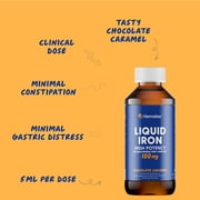 Llorens Pharmaceutical Liquid Iron Supplement, 100mg Polysaccharide Iron Complex, Chocolate Caramel Flavor