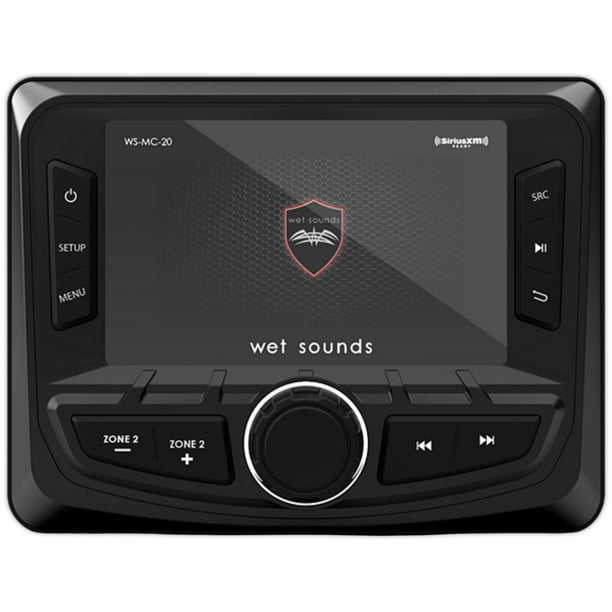Estéreo Marino 2 Zonas Bluetooth 2 DIN Wet Sounds WS-MC-20 USB FM Android iOS SiriusXM-Ready Wet Sounds WSMC20