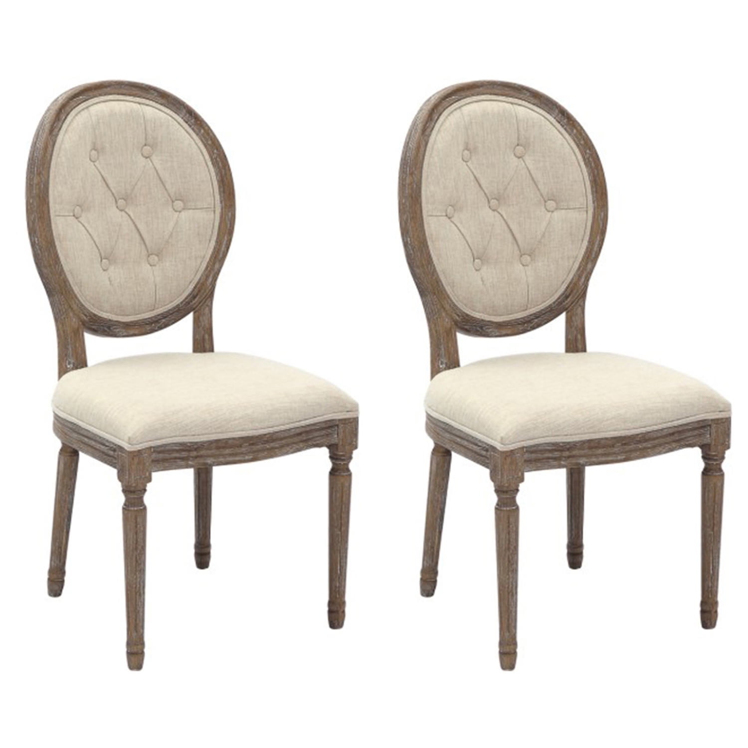 2xhome Set Of 2 Modern Upholstered French Victoria Vintage